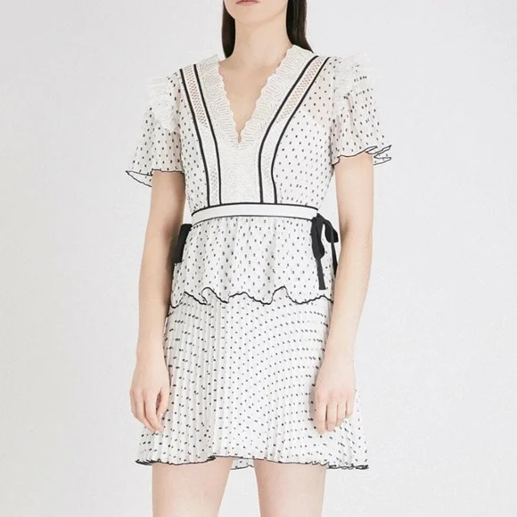 Self-Portrait | Dresses | Selfportrait Pleated Plumetis Dress | Poshmark